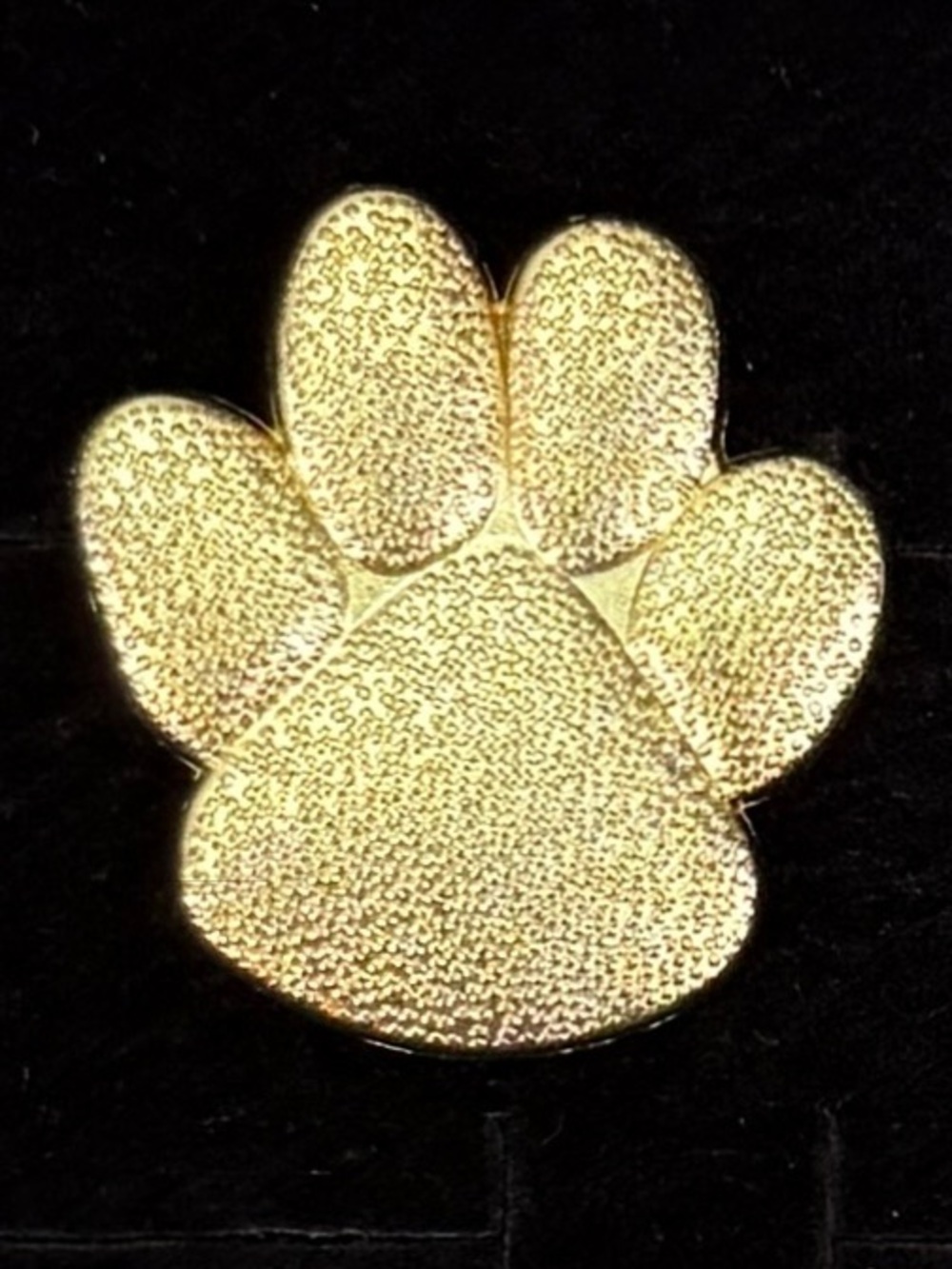 Vintage Crown Goldtone Paw Print Lapel Pin Brooch Dog Cat Pet